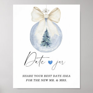 Affiche Idées de soirée de date en hiver. Jeu de jar de da