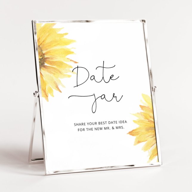 Affiche Idées de soirée de date tournesol. Jeu de mariage  (Créateur téléchargé)