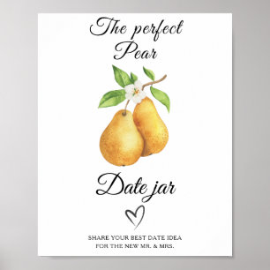 Affiche idées de soirée de mariage aquarelle poires nuit d