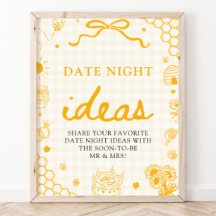 Affiche Idées de soirée en amoureux abeille miel gingham j