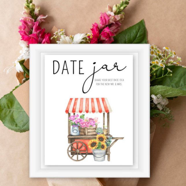 Affiche Idées de soirée en amoureux avec des fleurs. Jeu d (Créateur téléchargé)