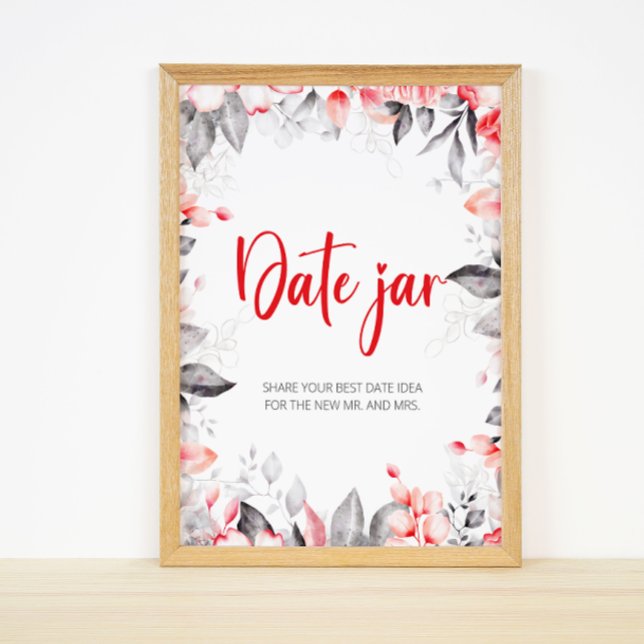 Affiche Idées de soirée en amoureux avec des fleurs. Jeu d (Créateur téléchargé)