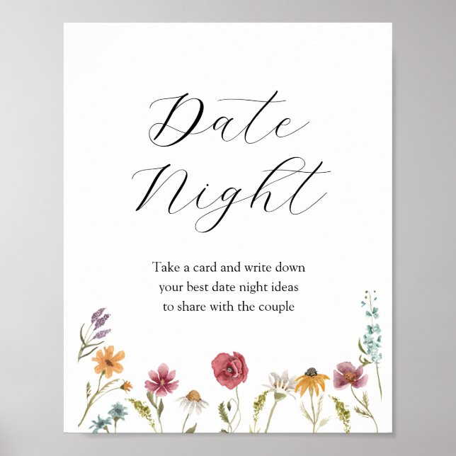Affiche Idées de soirée en amoureux avec des fleurs sauvag (Devant)