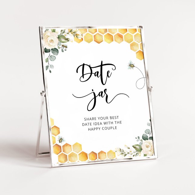 Affiche Idées de soirée en amoureux Floral bee. Pot de dat (Créateur téléchargé)