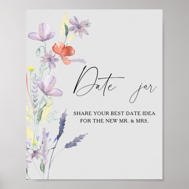 Affiche Idées de soirée en amoureux florales. Jeu de jar d (Devant)