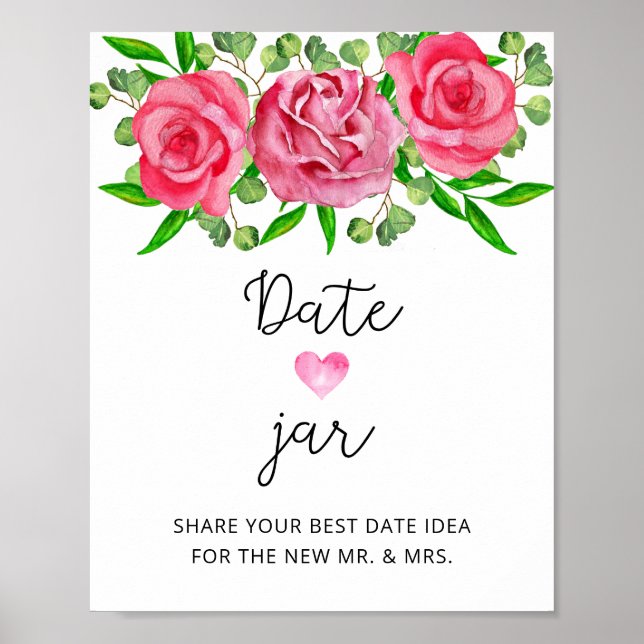 Affiche Idées de soirée en amoureux florales. Jeu de jar d (Devant)
