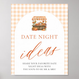 Affiche Idées de soirée en amoureux Gingham automnal Fraîc