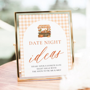 Affiche Idées de soirée en amoureux Gingham automnal Fraîc