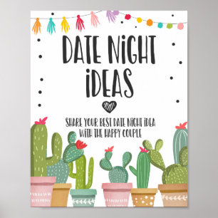 Affiche Idées de soirée en amoureux Panneau de table Fiest