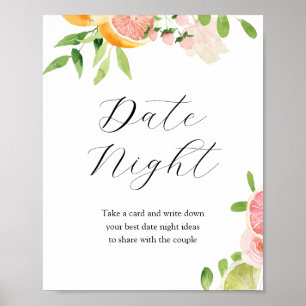 Affiche Idées de soirée en amoureux Signe de Baby Shower d