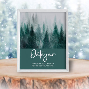 Affiche Idées de soirée en forêt. Jeu de jar de mariage