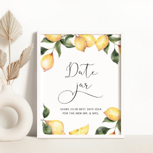 Affiche Idées de soirée en tête-à-tête au citron aquarelle