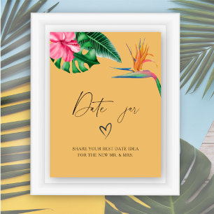 Affiche Idées de soirées tropicales - rendez-vous. Jeu de