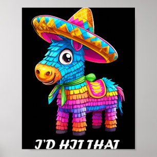 Affiche Idées drôles de Cinco de Mayo, je frappe ce pinata