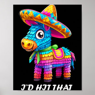 Affiche Idées drôles de Cinco de Mayo, je frappe ce pinata