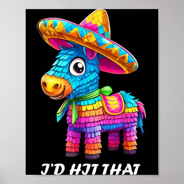 Affiche Idées drôles de Cinco de Mayo, je frappe ce pinata (Devant)