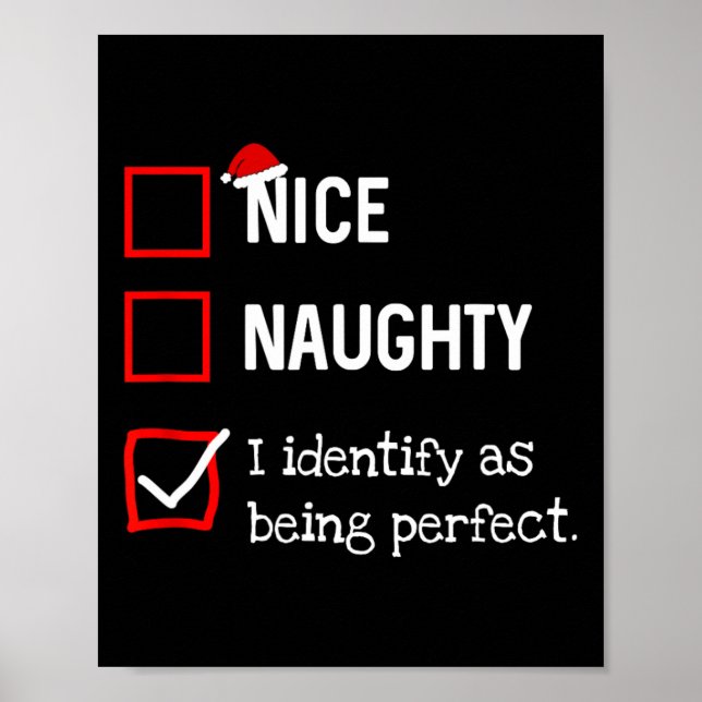 Affiche Identify As Perfect Fun Naughty Nice List Christma (Devant)