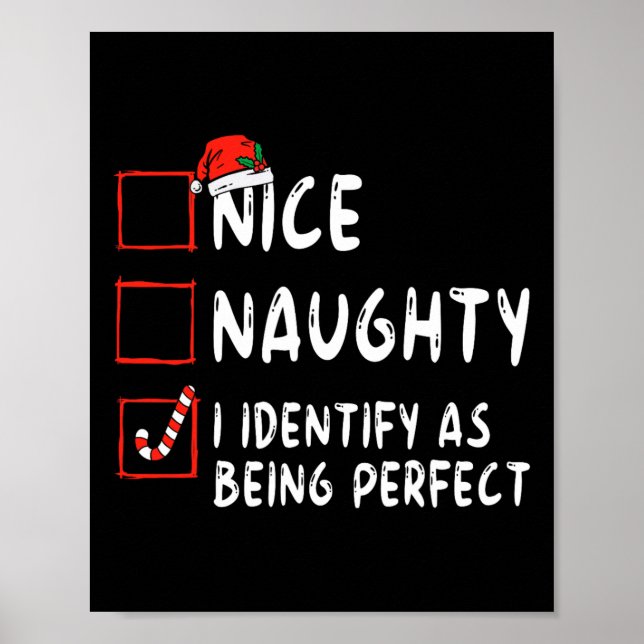 Affiche Identify As Perfect Fun Naughty Nice List Christma (Devant)