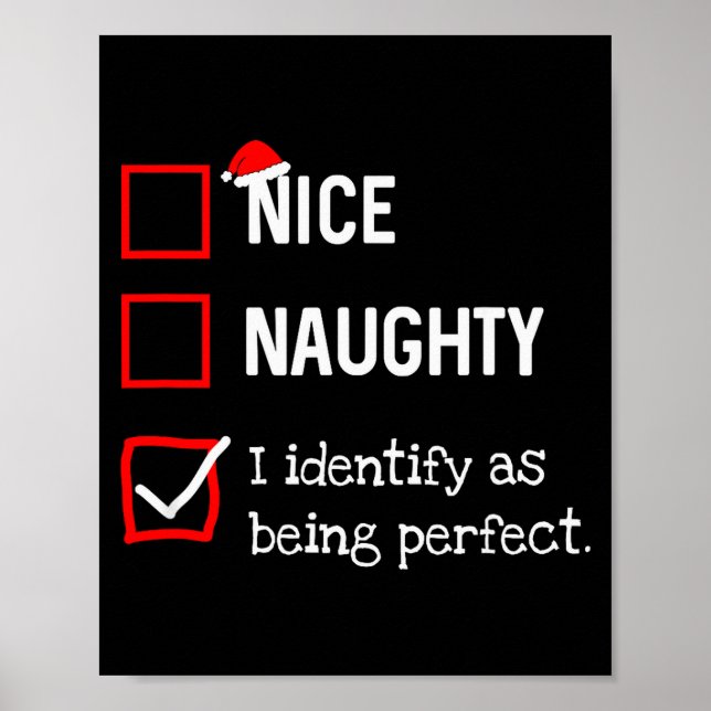 Affiche Identify As Perfect Funny Naughty Nice List Christ (Devant)