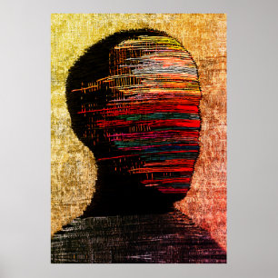 Affiche Identité fragmentée – Art abstrait coloré de fil