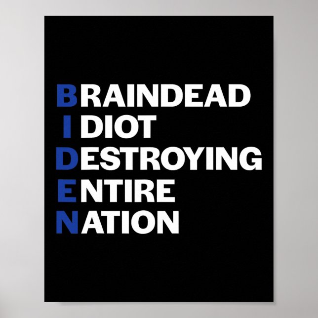 Affiche idiot républicain anti-Biden conservateur mort cér (Devant)