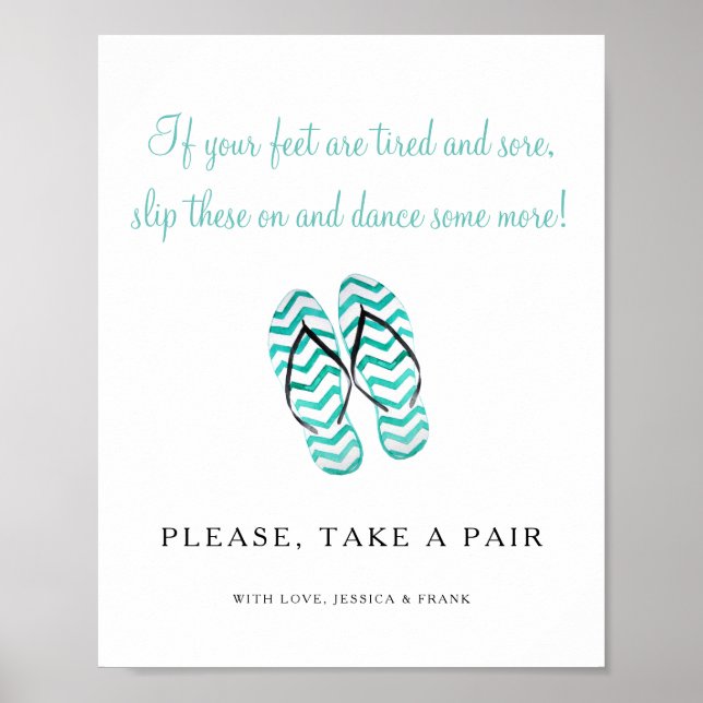 Affiche If Feet Tired And Sore Take Flip Flops Wedding (Devant)