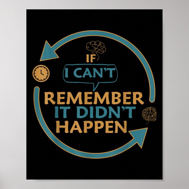 Affiche If I Can't Remember It Didn't Happen Funny Quotes  (Devant)