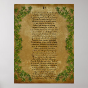 Affiche If  inspirational poetry by Rudyard Kipling