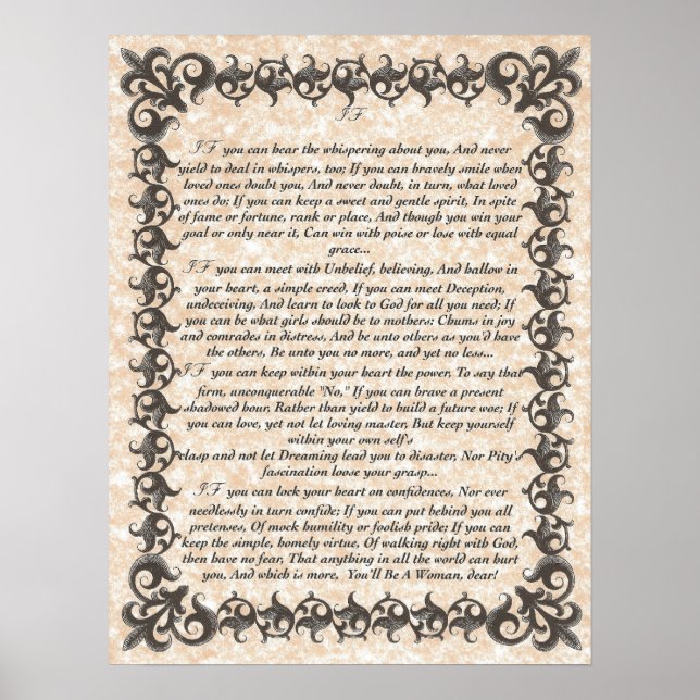 Affiche IF Inspirer le poème pour les jeunes femmes et fil (Devant)