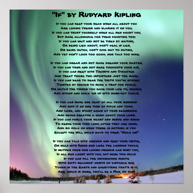 Affiche "If-" par Kipling (Devant)