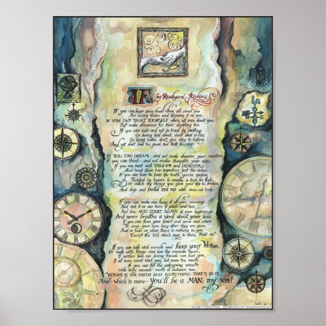 Affiche "IF" par Rudyard Kipling - Calligraphie (Devant)