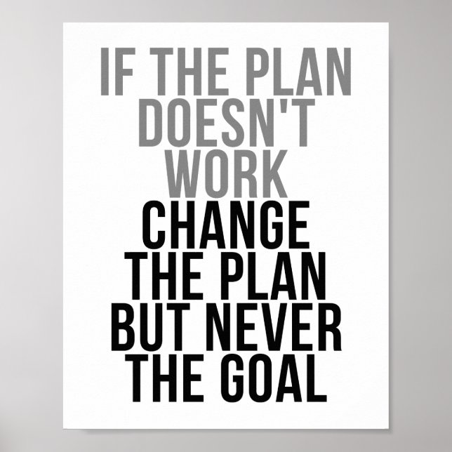 Affiche If The Plan Doesn't Work, Change The Plan (Devant)