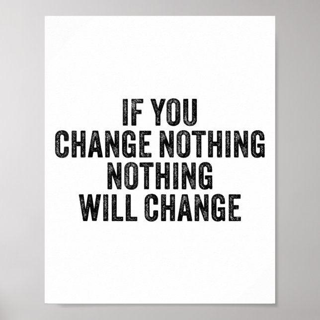Affiche If You Change Nothing Gym Fitness Workout Motivati (Devant)