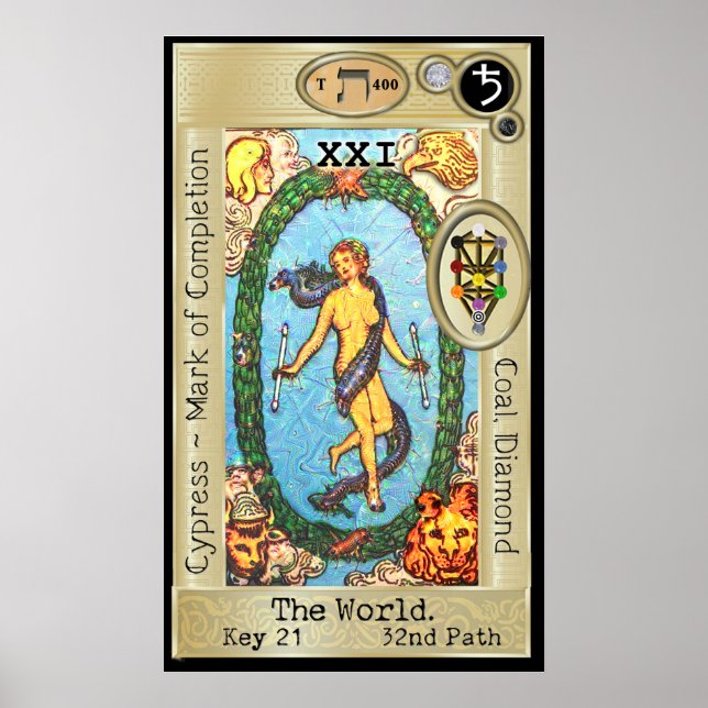 Affiche Ifdawn Deepdream Tarot Key 21 ~ Le Monde (Devant)