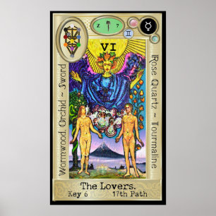 Affiche Ifdawn Deepdream Tarot Key 6 ~ Les Amoureux