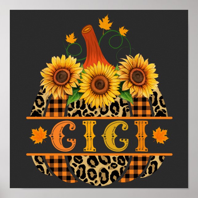 Affiche IGi Pumkin Leopard Print Sunflower Buffalo Plaid (Devant)