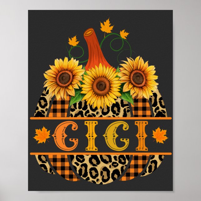 Affiche IGi Pumkin Leopard Print Sunflower Buffalo Plaid (Devant)