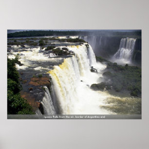 Affiche Iguacu Chutes de l'air, frontière de l'Argentine e