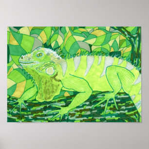 Affiche Iguana exotique
