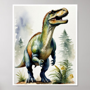 Affiche Iguanodon Dinosaur aquarelle peinture murale