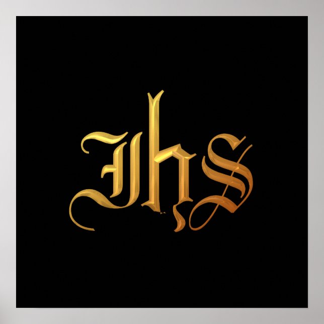 Affiche IHS "3D" en or (Devant)