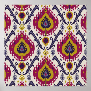 Affiche Ikat sans couture motif arrière - plan Patte tradi