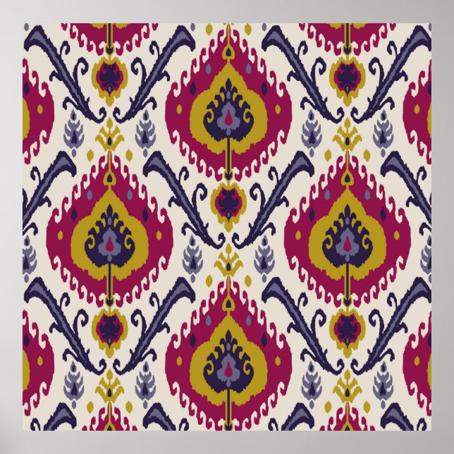 Affiche Ikat sans couture motif arrière - plan Patte tradi (Devant)