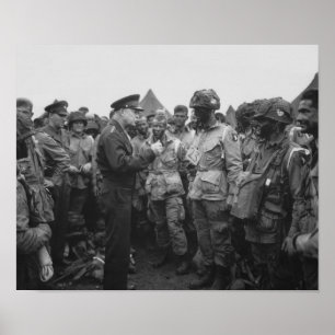 Affiche Ike Talking With Airborne On D-Day