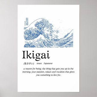 Affiche Ikigai Definition Wall Art – Japanese Meaning of L