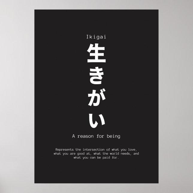 Affiche ikigai japaneses inspiration citation (Devant)
