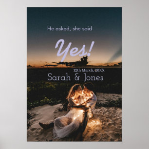 Affiche Il a demandé elle a dit oui engagement simple phot