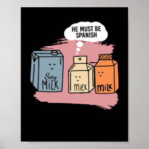 Affiche Il Doit Être Du Lait Espagnol Soy Milk Soy