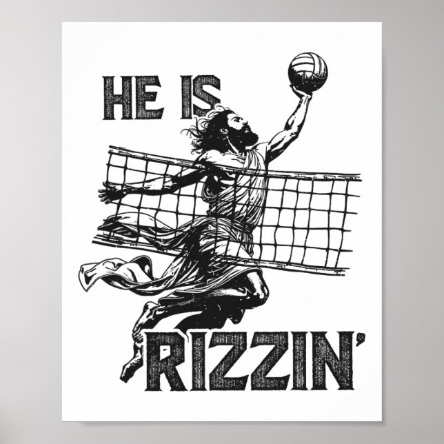 Affiche Il est drôle Jésus joueur de volley-ball Rizzin (Devant)