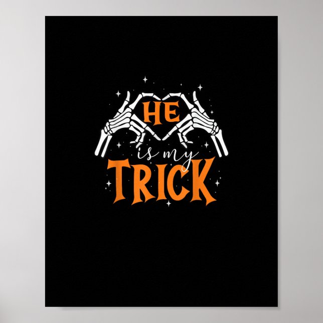 Affiche Il Est Mon Coeur Trick Skeleton Couple Main Happy  (Devant)